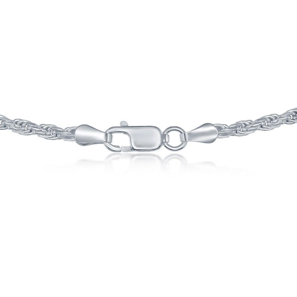 Sterling Silver 2.7mm Rope Chain, 16"