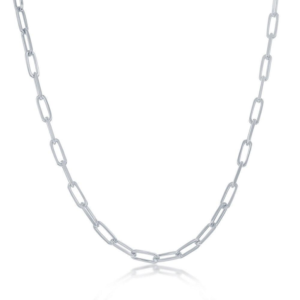Sterling Silver 2.8mm Paper Clip Linked Chain, 18"