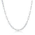 Sterling Silver 2.8mm Paper Clip Linked Chain, 18"