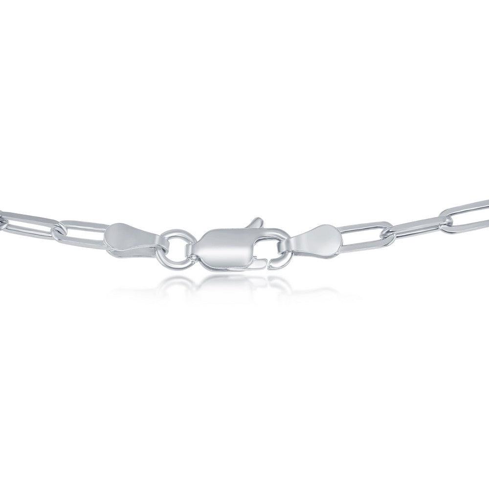 Sterling Silver 2.8mm Paper Clip Linked Chain, 18"