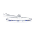 Sterling Silver 2mm Sapphire CZ 'September Birthstone' Bracelet