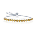 Sterling Silver 4mm Topaz "November" Swarovski Element Bracelet