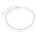Sterling Silver Double Strand Infinity Choker Necklace
