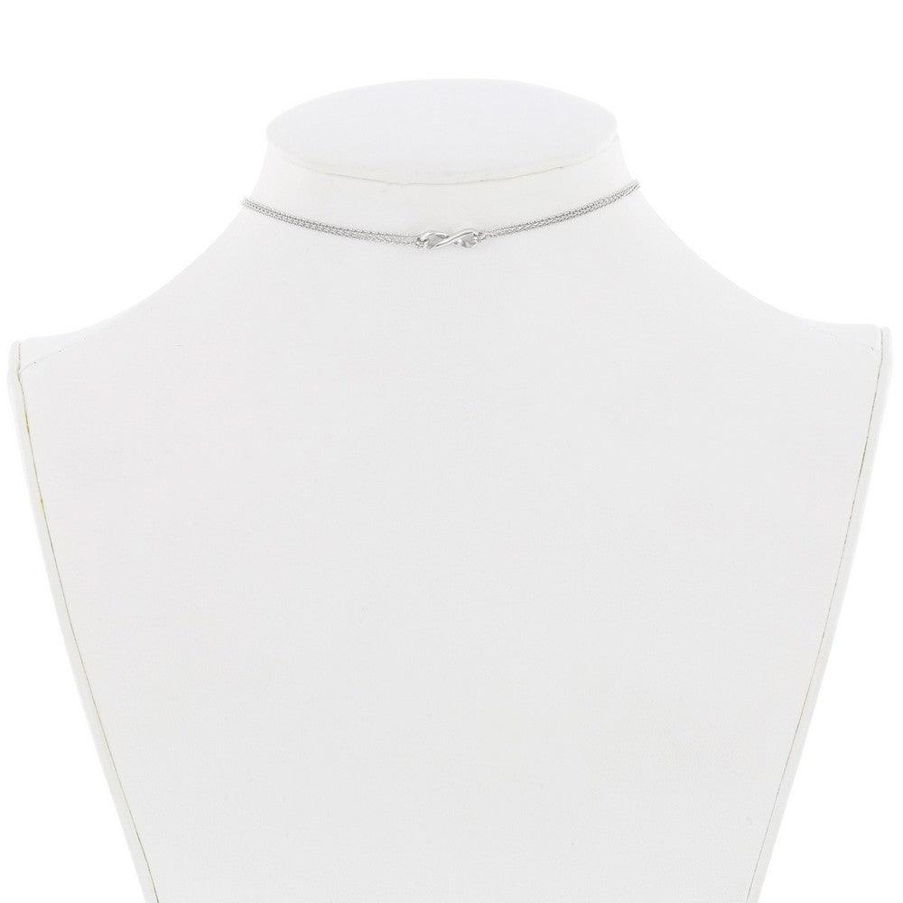 Sterling Silver Double Strand Infinity Choker Necklace