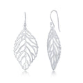 Sterling Silver Leaf Design Dangle Earrings