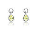 Sterling Silver Lemon Quartz Pear Gemstone Twisted Wire Earrings