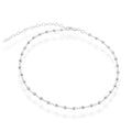Sterling Silver Moon Cut Bead Choker Necklace