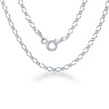 Sterling Silver Rhodium Plated Fancy Link Chain, 18"