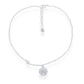 Sterling Silver Sand Dollar with Single CZ Anklet