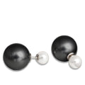 Sterling Silver Simulated Black Pearl Earrings