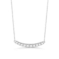 Sterling Silver Slightly Curved CZ Bar Necklace