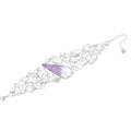 Swarovski Women's Bracelet - Organic Rhodium Plated with Crystals & Amethyst | 5132997