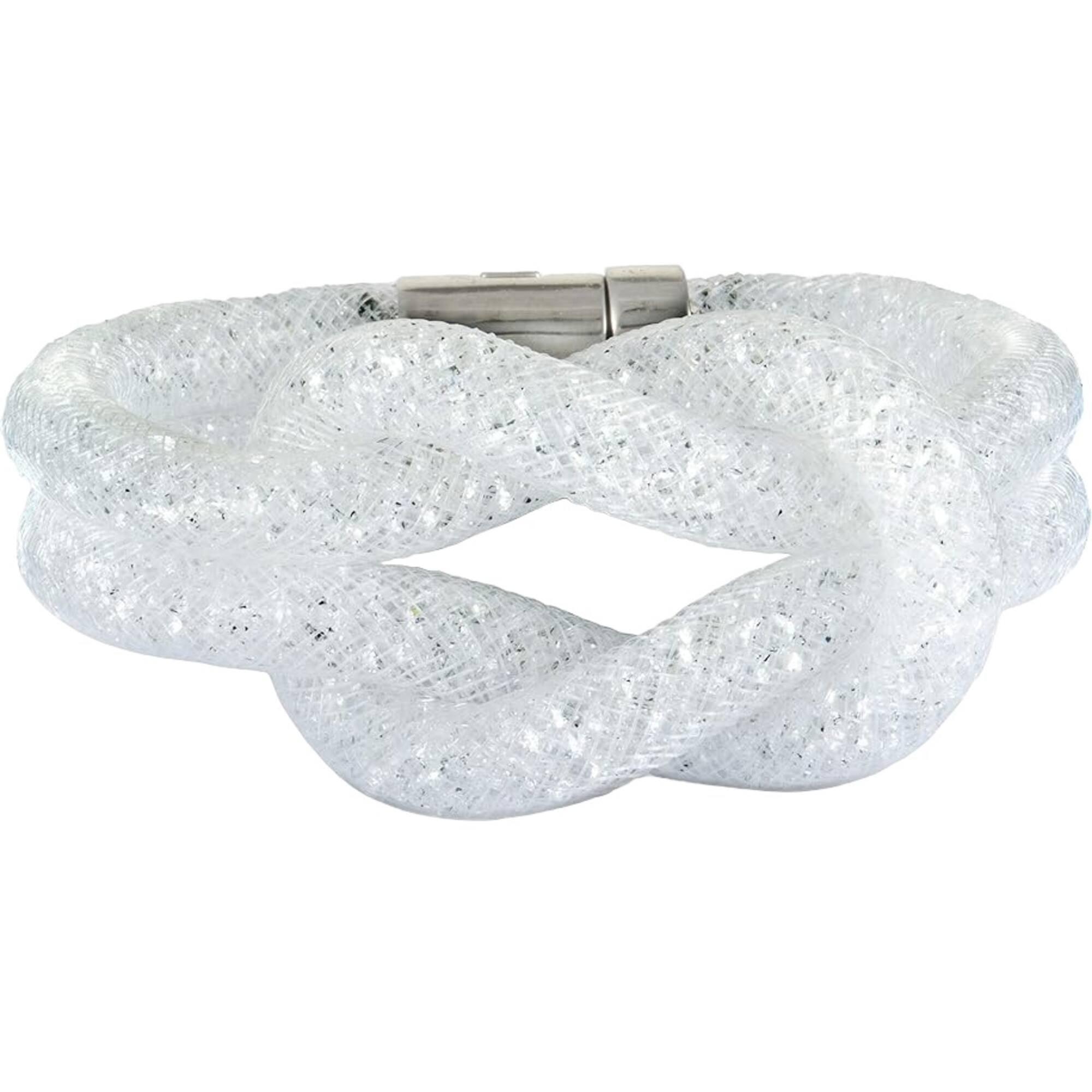 Swarovski Women's Bracelet - Stardust Fishnet Tube with White Crystal Knot | 5184175