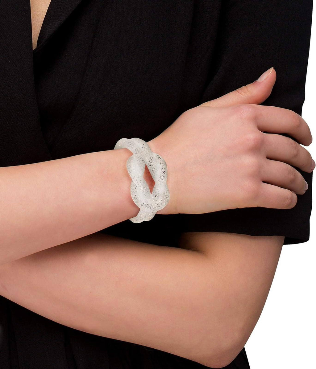 Swarovski Women's Bracelet - Stardust Fishnet Tube with White Crystal Knot | 5184175