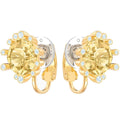 Swarovski Women's Clip Earrings - Olive Gold Tone Plated Brown Crystal | 5485463