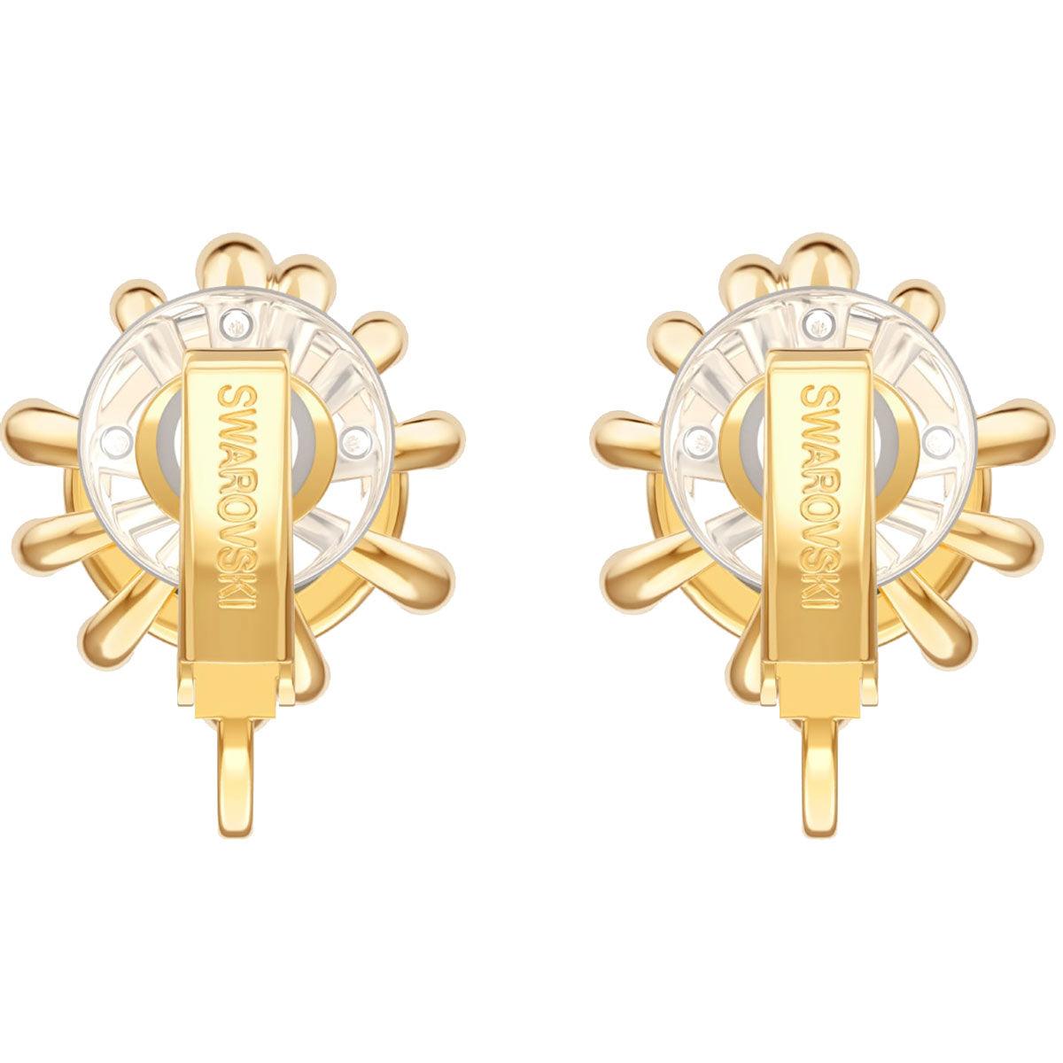 Swarovski Women's Clip Earrings - Olive Gold Tone Plated Brown Crystal | 5485463