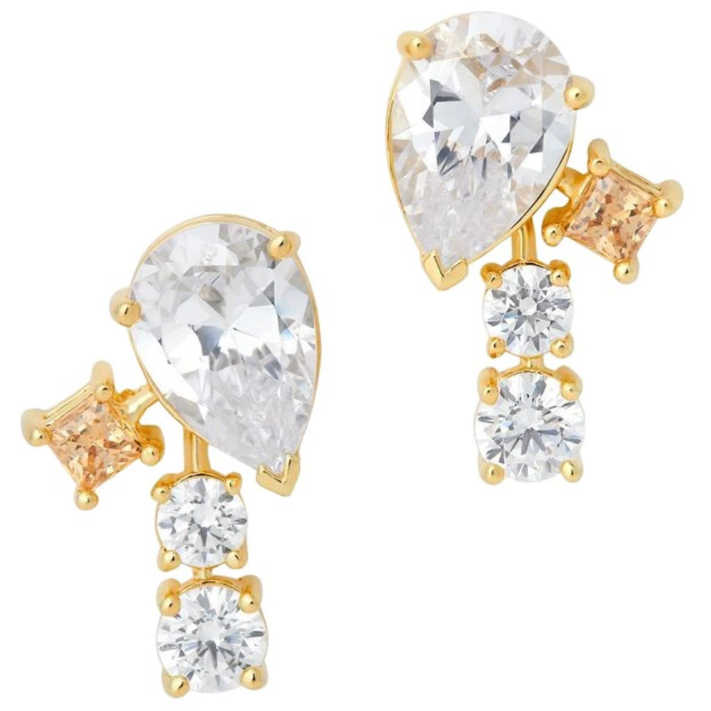 Swarovski Women's Earrings - Film PC Gold Tone and Czech White Crystal Drop | 5572835