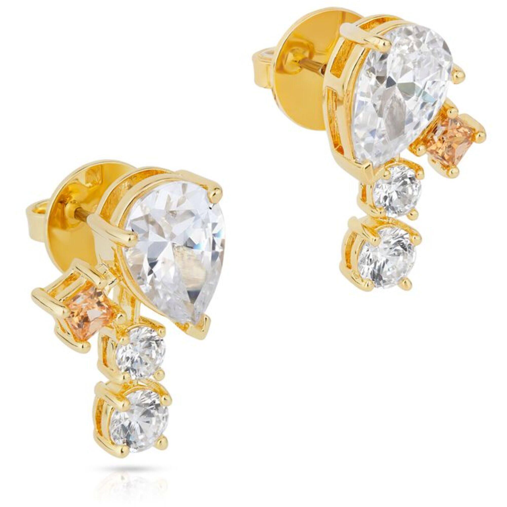 Swarovski Women's Earrings - Film PC Gold Tone and Czech White Crystal Drop | 5572835