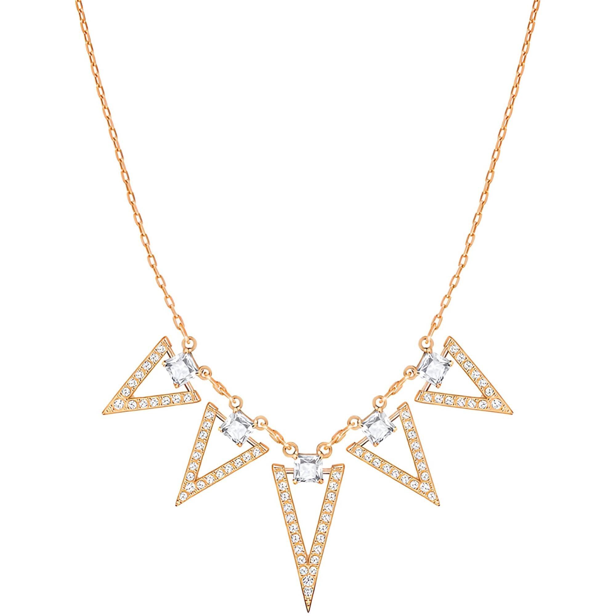 Swarovski Women's Necklace - Funk Rose Gold Plated with Square Cut Stones | 5241273