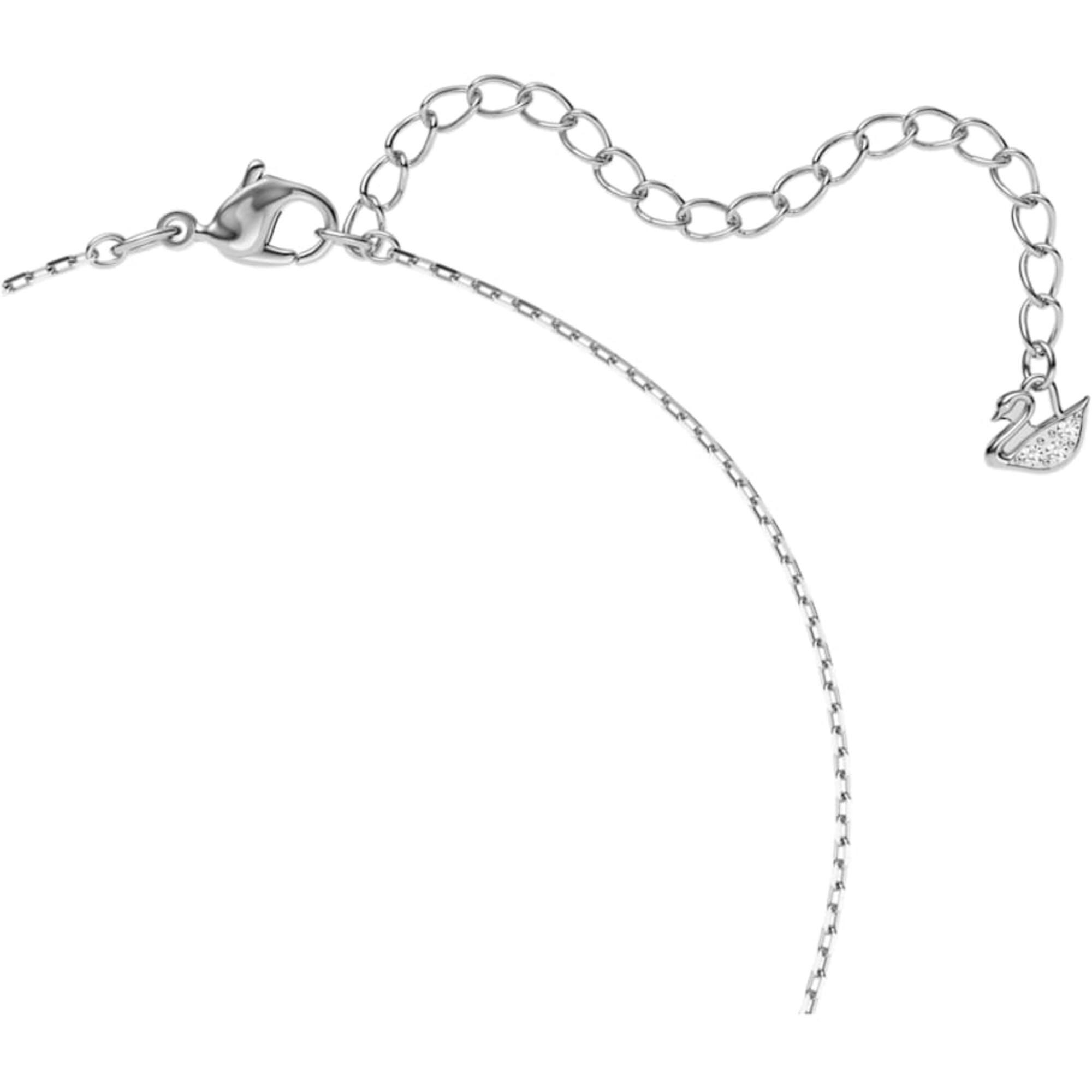Swarovski Women's Necklace - Sparkling Dance Rhodium Plated Round Blue Stone | 5279425