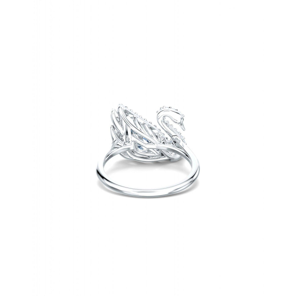 Swarovski Women's Ring - Dancing Swan Rhodium Plated and Crystal, Size 6.75 | 5520712