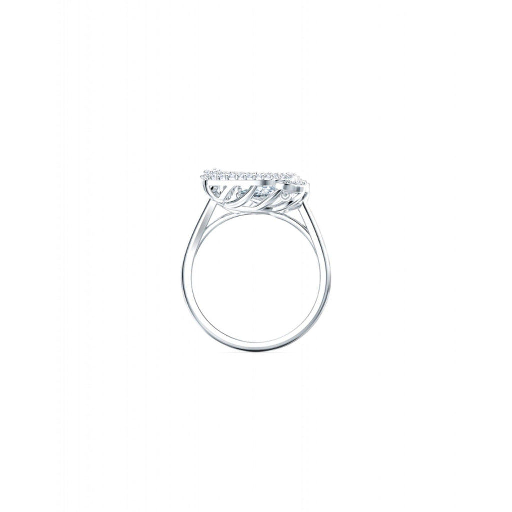 Swarovski Women's Ring - Dancing Swan Rhodium Plated and Crystal, Size 6.75 | 5520712