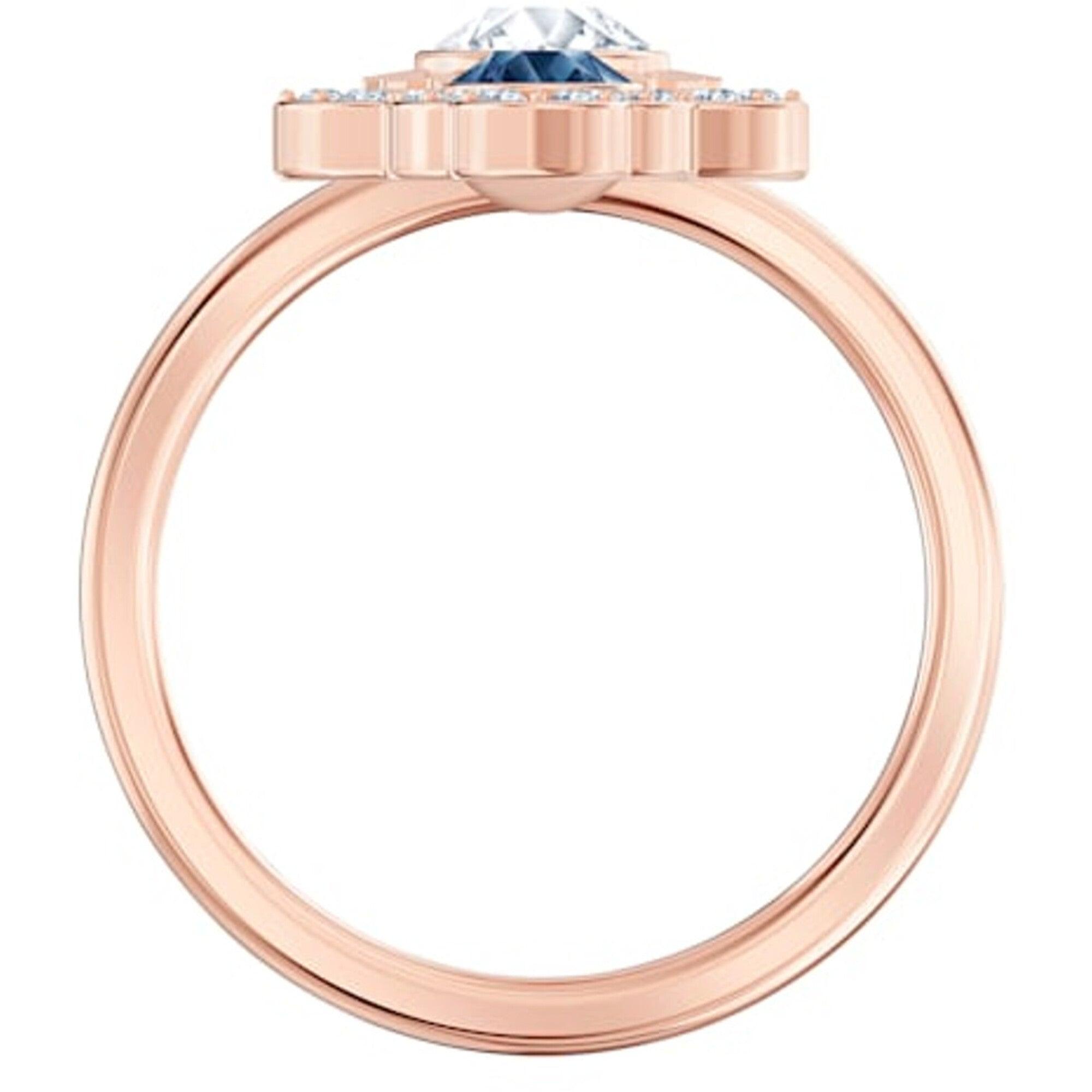 Swarovski Women's Ring - Duo Evil Symbolic Motif Rose Gold Plated, Size 6.75 | 5510068