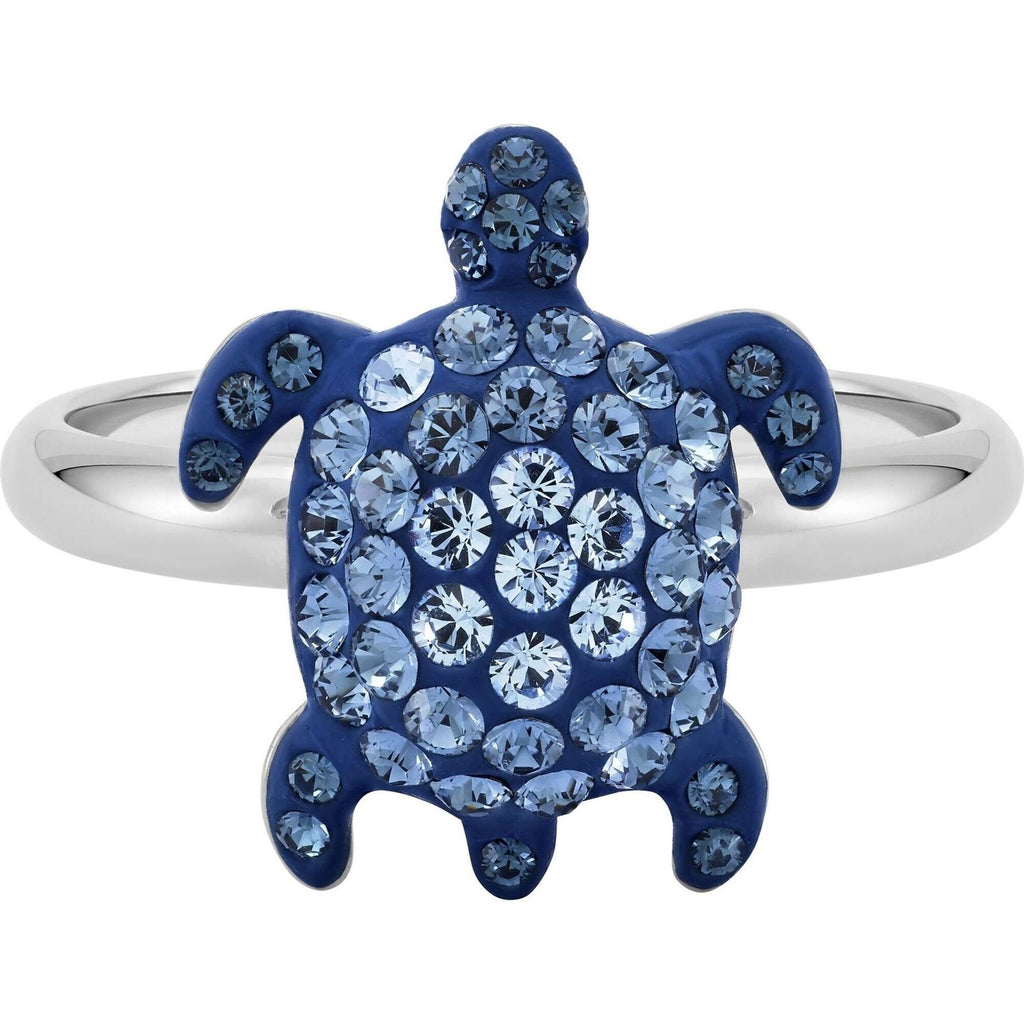 Swarovski Women's Ring - Mustique Sea Life Blue Crystals Turtle, Size 5.5 | 5525668