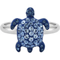 Swarovski Women's Ring - Mustique Sea Life Blue Crystals Turtle, Size 5.5 | 5525668