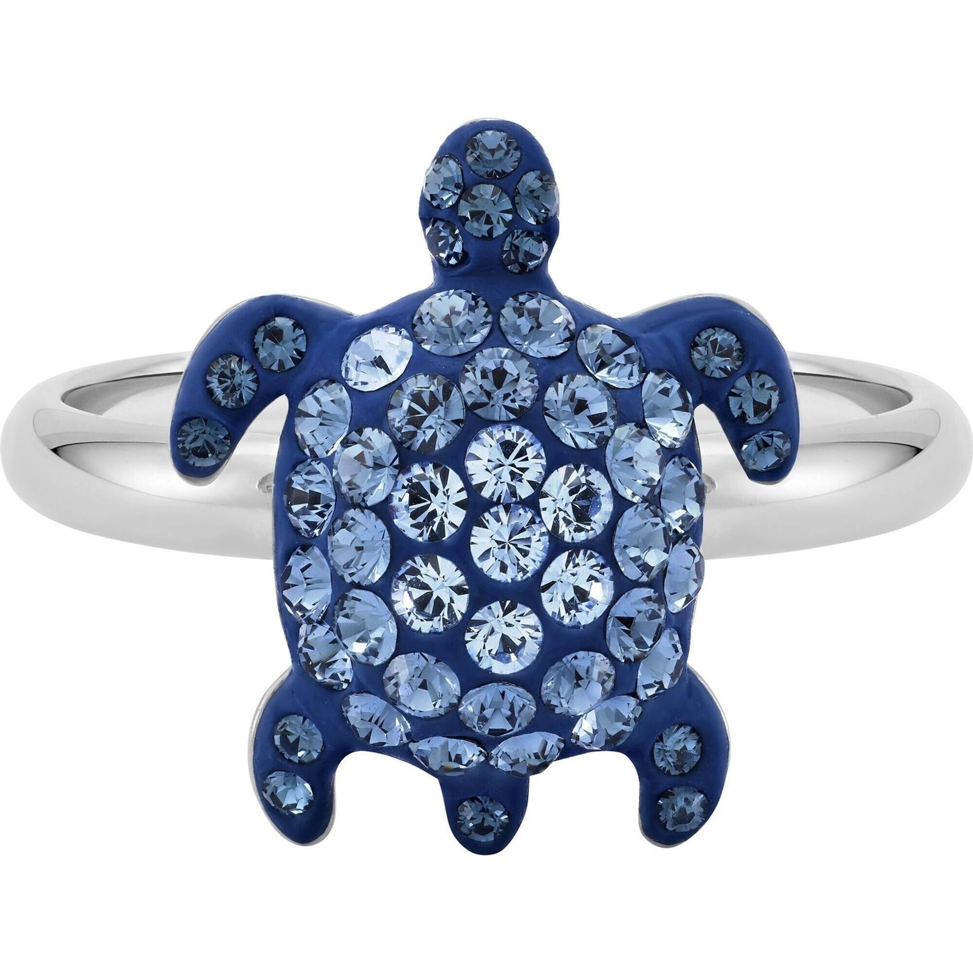 Swarovski Women's Ring - Mustique Sea Life Blue Crystals Turtle, Size 5.5 | 5525668