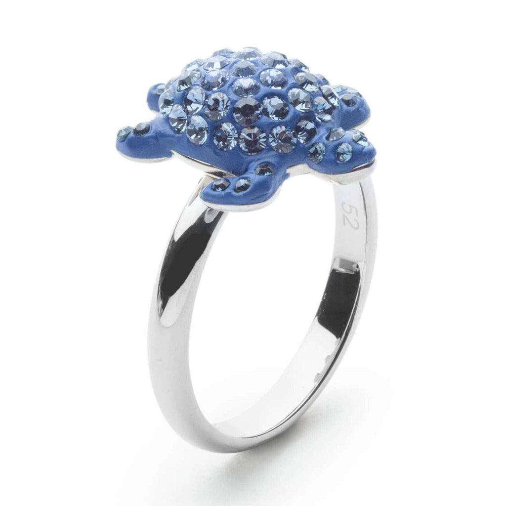 Swarovski Women's Ring - Mustique Sea Life Blue Crystals Turtle, Size 5.5 | 5525668