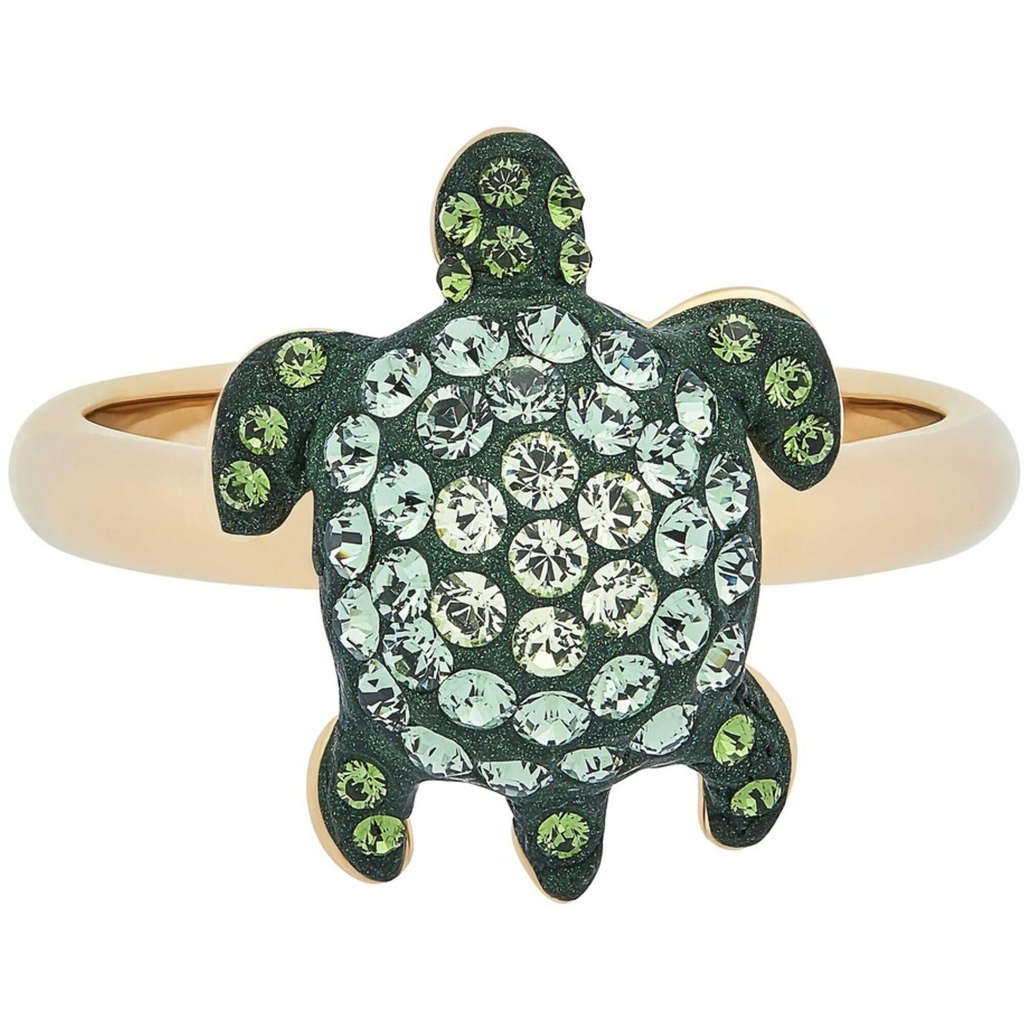 Swarovski Women's Ring - Mustique Sea Life Green Crystal Turtle, Size 6.5 | 5524497