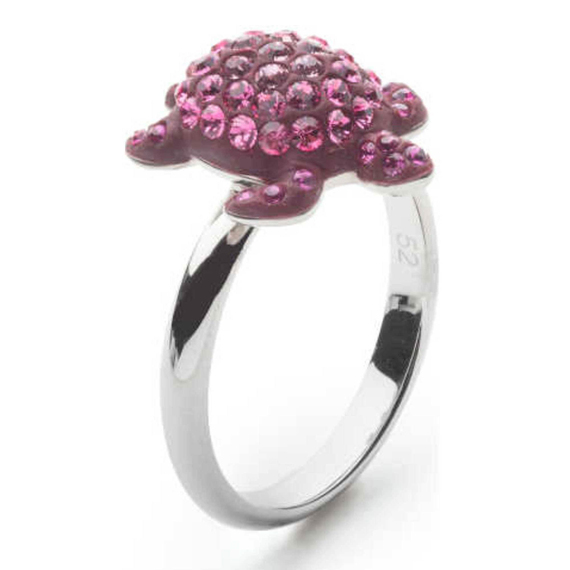 Swarovski Women's Ring - Mustique Sea Life Pink Crystals Turtle, Size 5.75 | 5525675