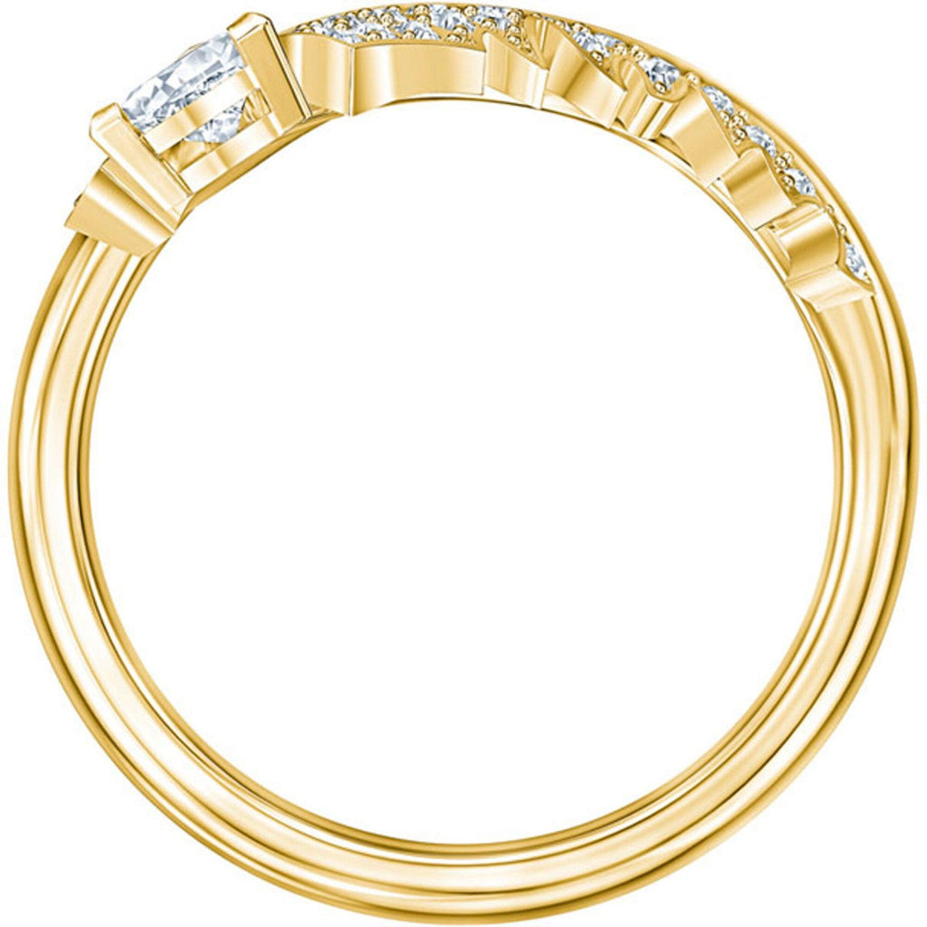 Swarovski Women's Ring - Nice Gold Tone Plated White Crystal Motif, Size 6.75 | 5515384