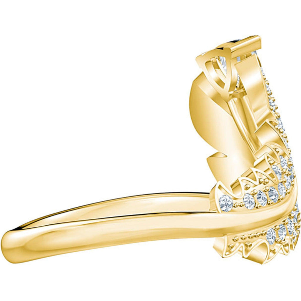 Swarovski Women's Ring - Nice Gold Tone Plated White Crystal Motif, Size 6.75 | 5515384