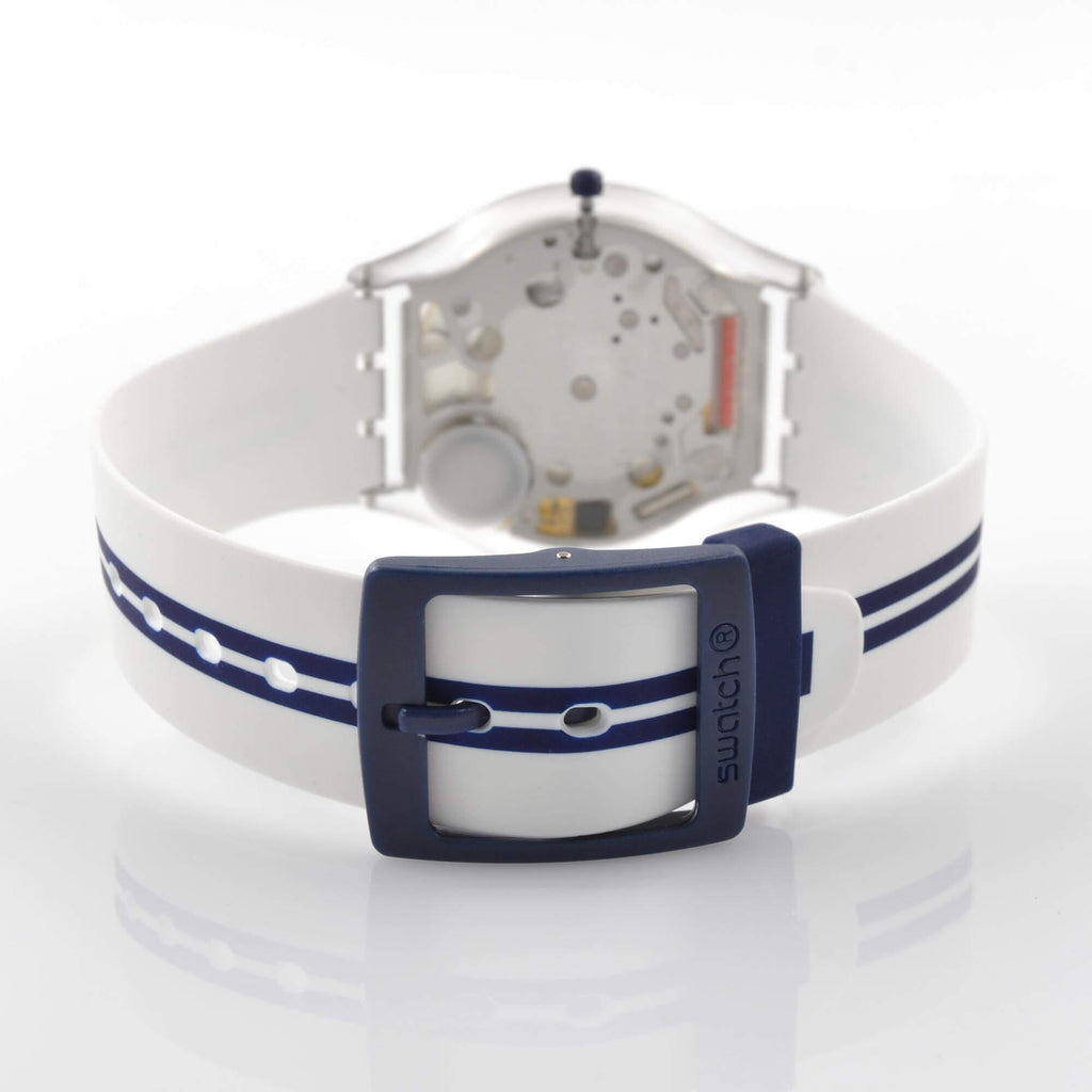 Swatch Women's Watch - Time to Swatch Mediolino Silver Dial Rubber Strap | SFE112