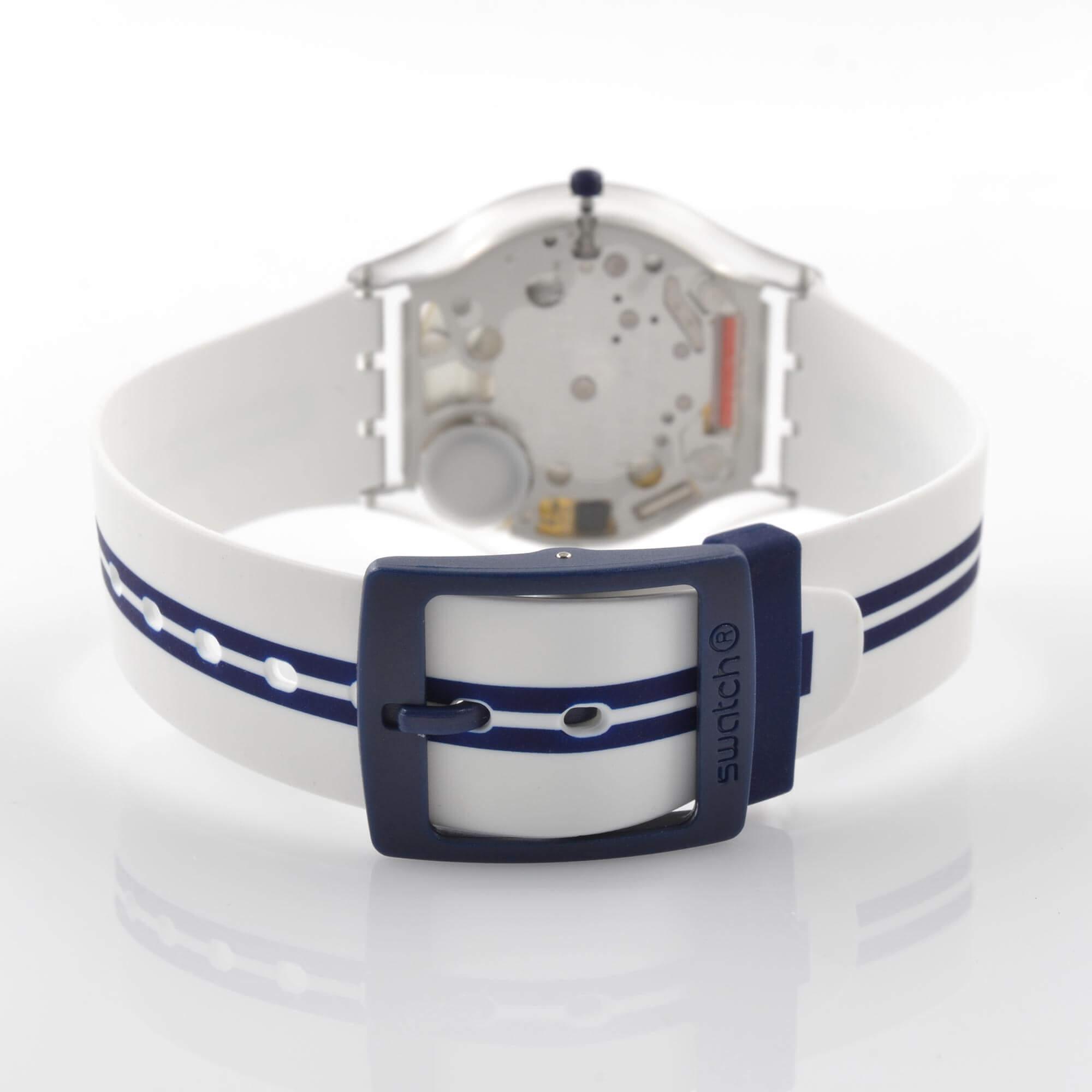 Swatch Women's Watch - Time to Swatch Mediolino Silver Dial Rubber Strap | SFE112