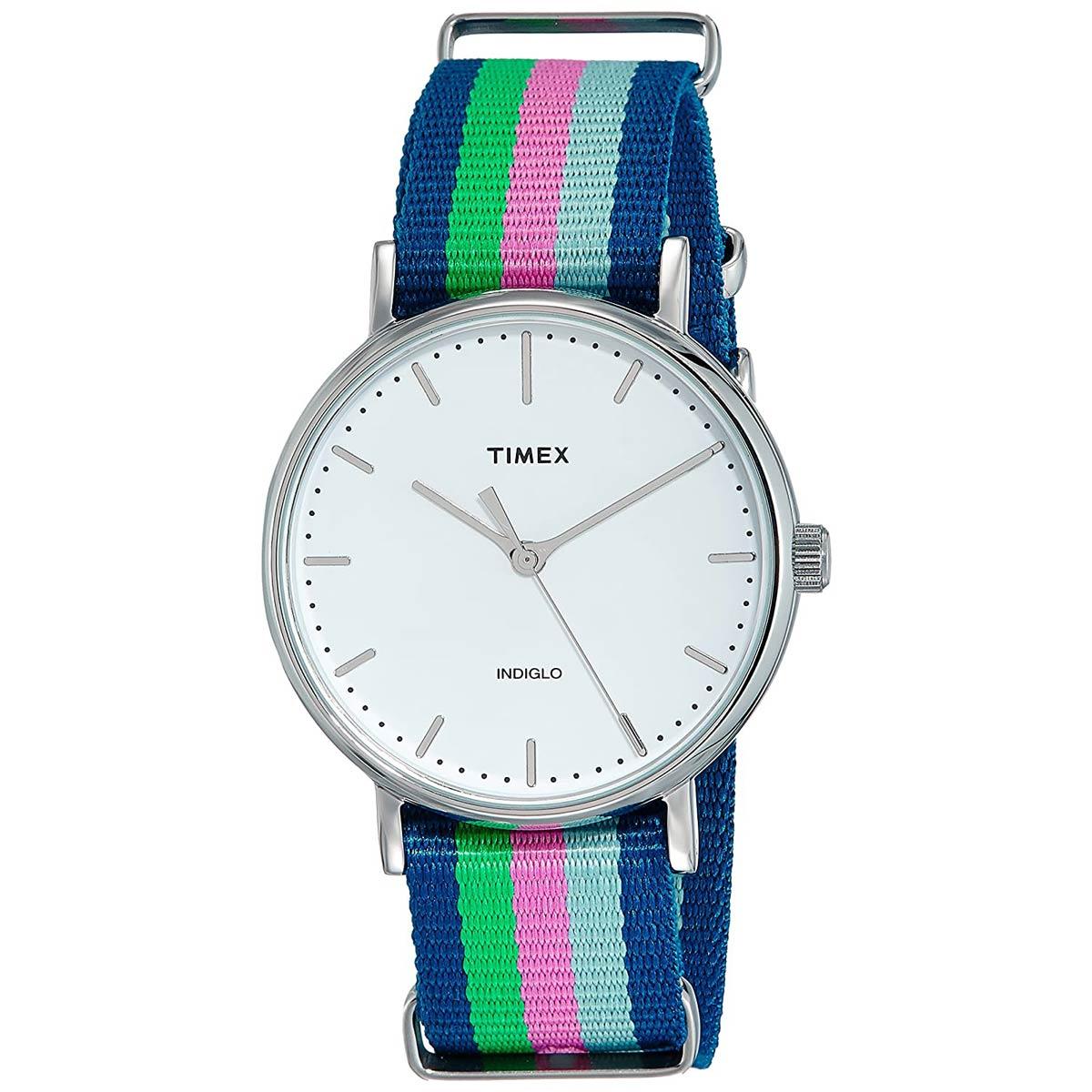 Timex Women's Quartz Watch - Fairfield White Dial Adjustable Nylon Strap | TW2P91700