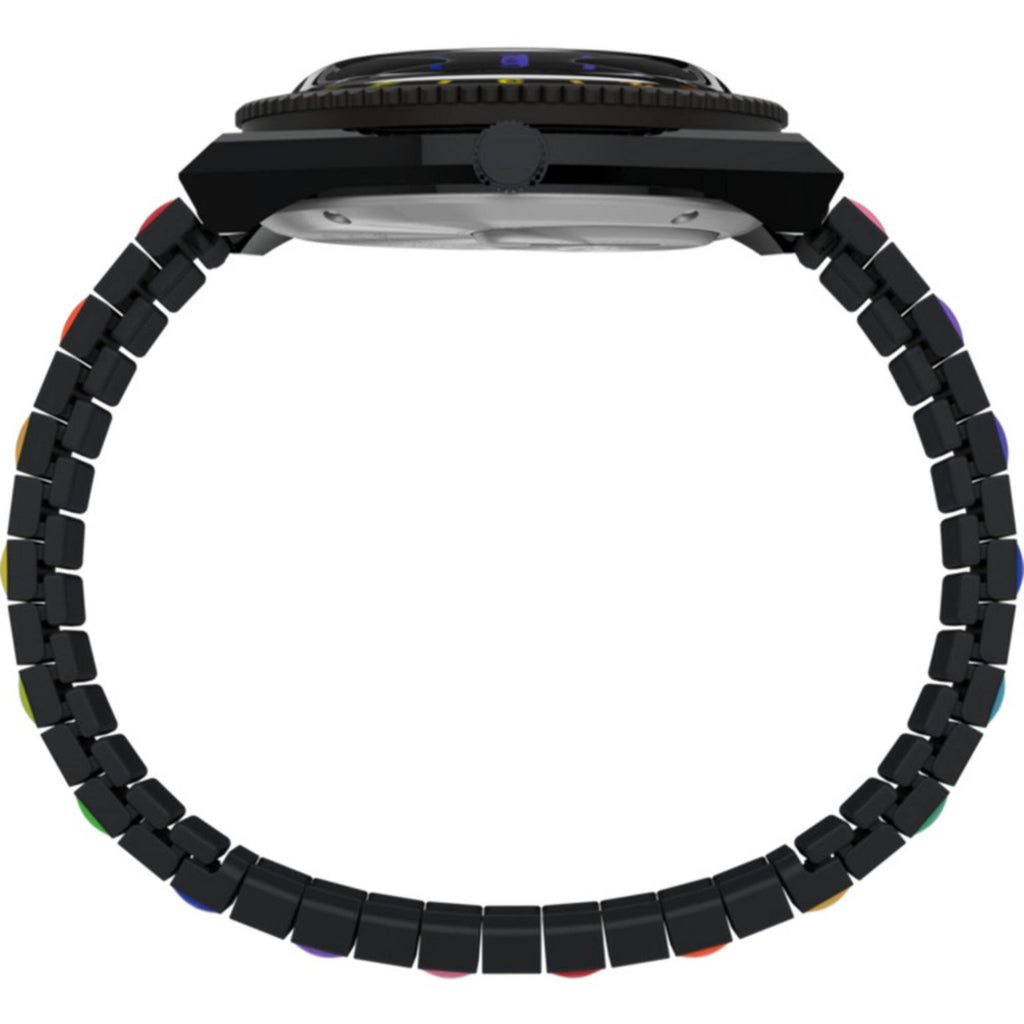 Timex Women's Watch - Q Date Display Black Dial Steel Expansion Band | TW2V65900VQ