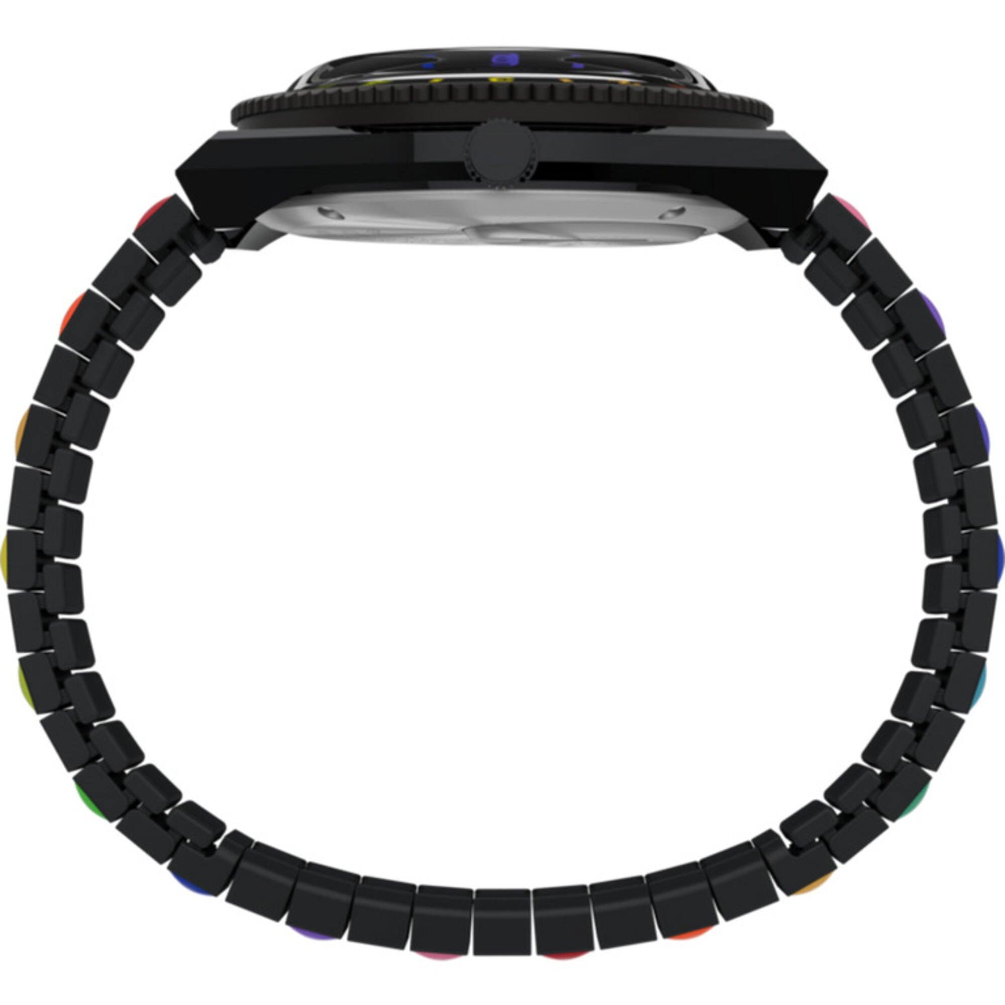 Timex Women's Watch - Q Date Display Black Dial Steel Expansion Band | TW2V65900VQ