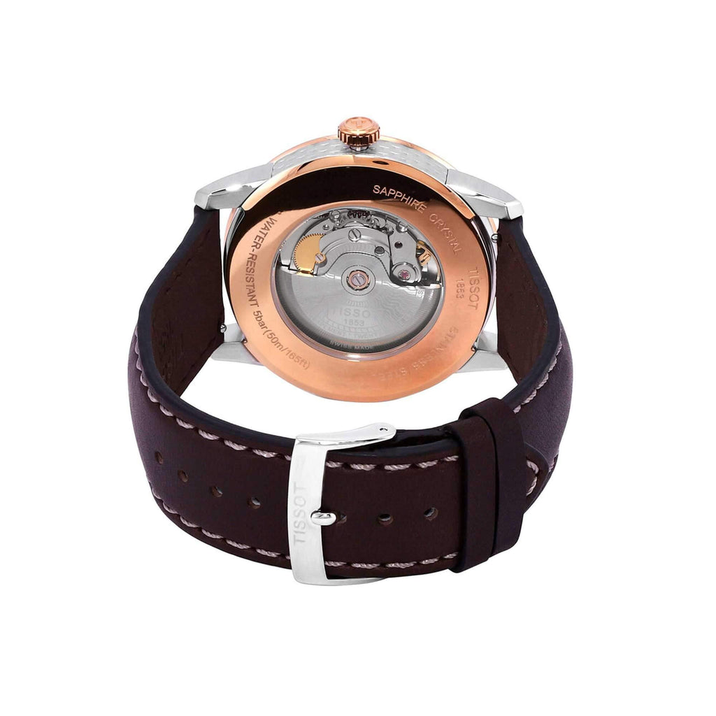 Tissot Men's Watch - Automatic Anthracite Dial Brown Leather Strap | T0864072606700