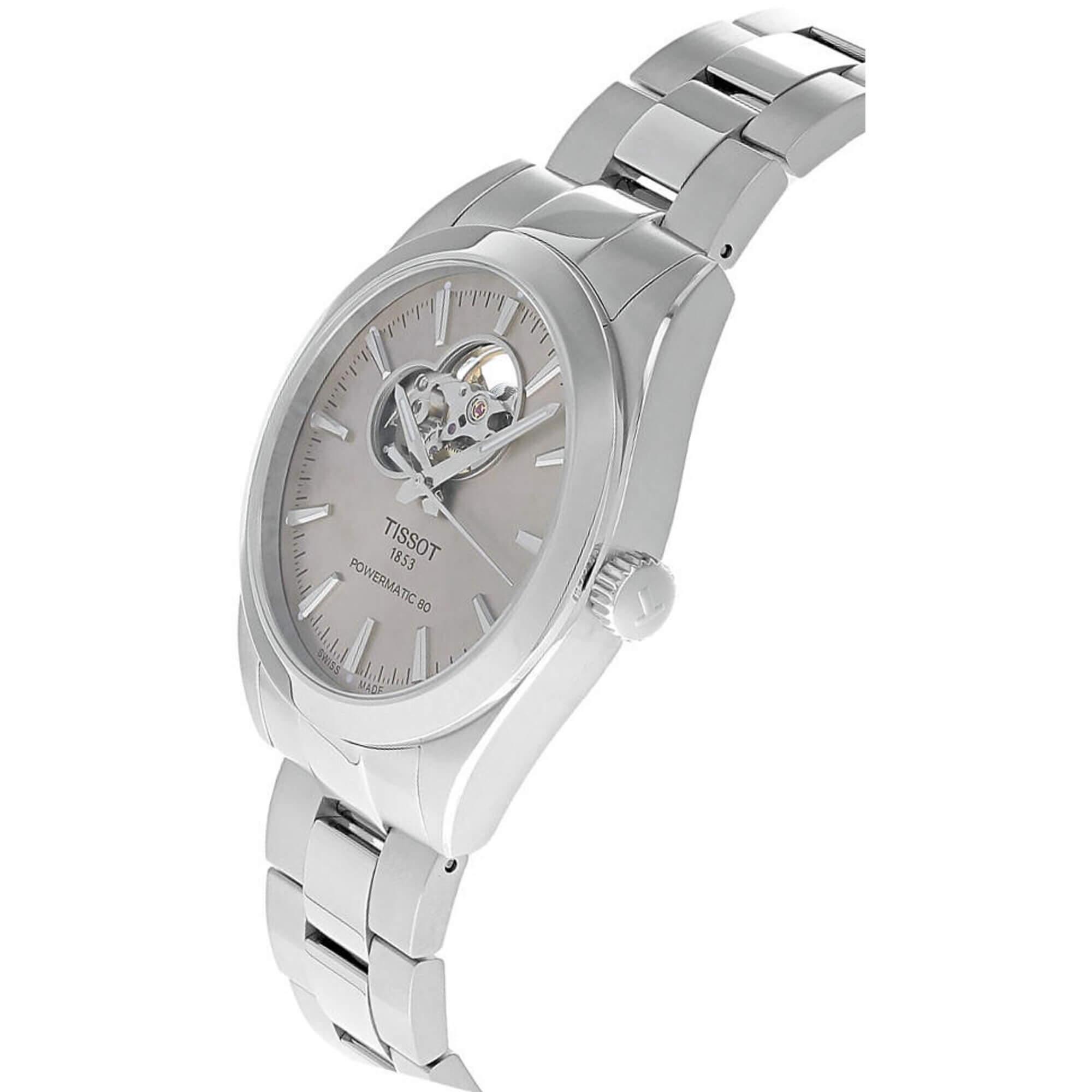 Tissot Men's Watch - Gentleman Powermatic 80 Open Heart Grey Dial | T1274071108100