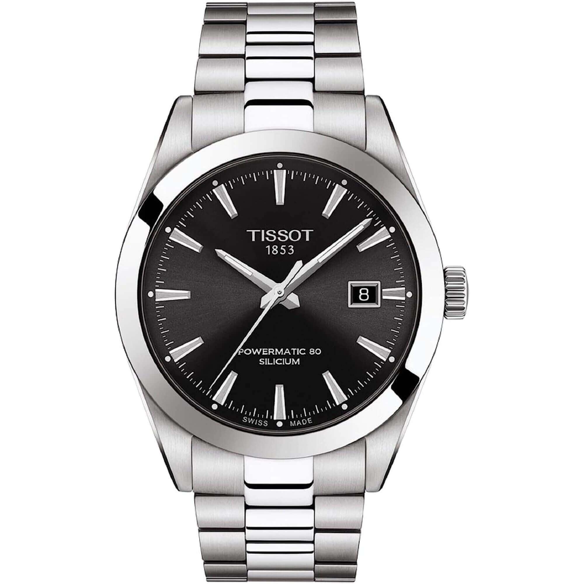 Tissot Men's Watch - Gentleman Powermatic 80 Silicium Black Dial | T1274071105100