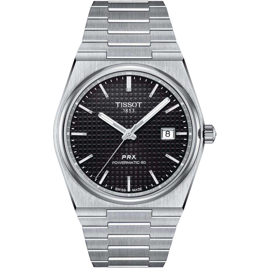 Tissot Men's Watch - PRX Powermatic 80 Black Dial Steel | T1374071105100