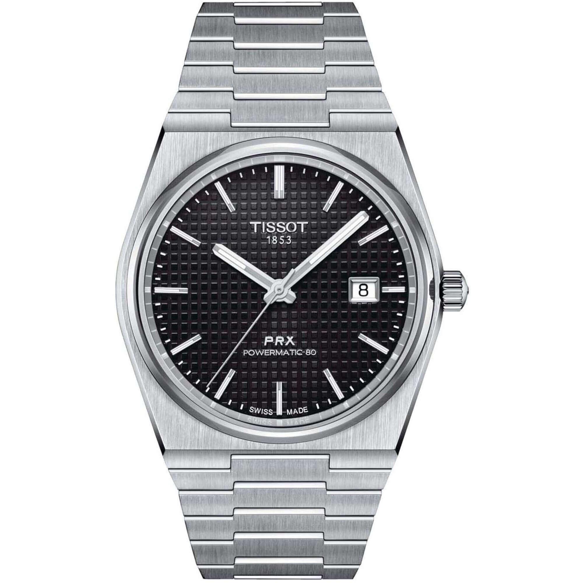 Tissot Men's Watch - PRX Powermatic 80 Black Dial Steel | T1374071105100