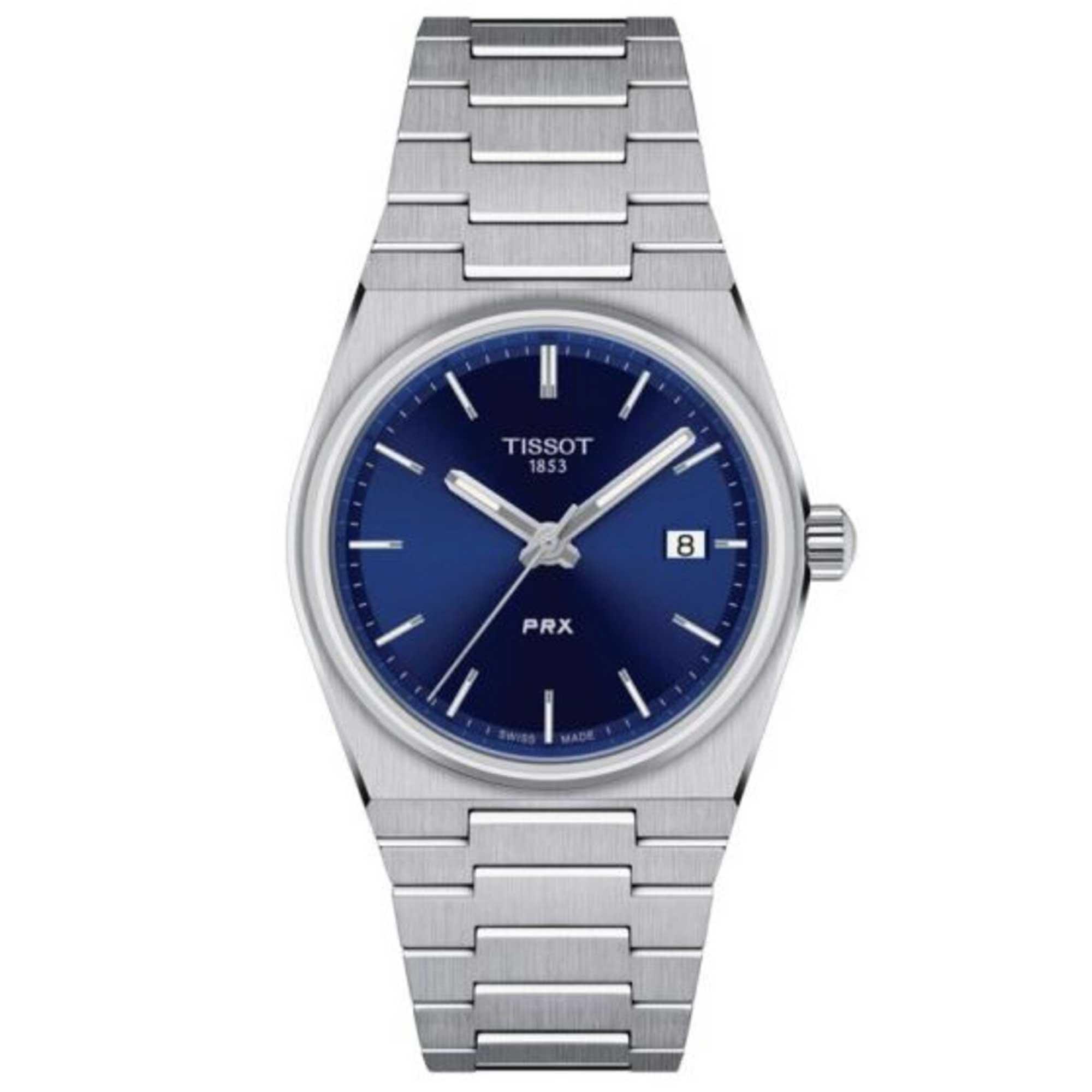 Tissot Men's Watch - PRX Quartz Blue Dial Silver Steel Bracelet | T1372101104100