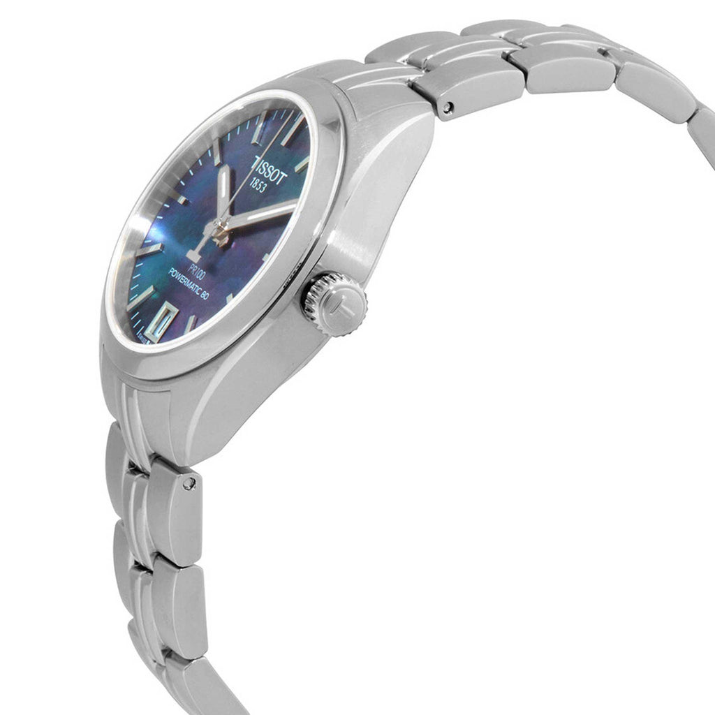 Tissot Women's Automatic Watch - PR 100 MOP Dial Silver Bracelet | T1012071112100