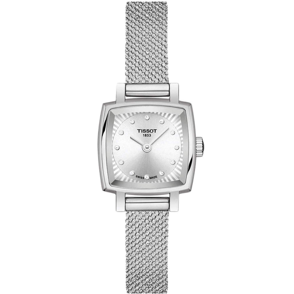 Tissot Women's Diamond Watch - Lovely Square Quartz Grey Bracelet | T0581091103600