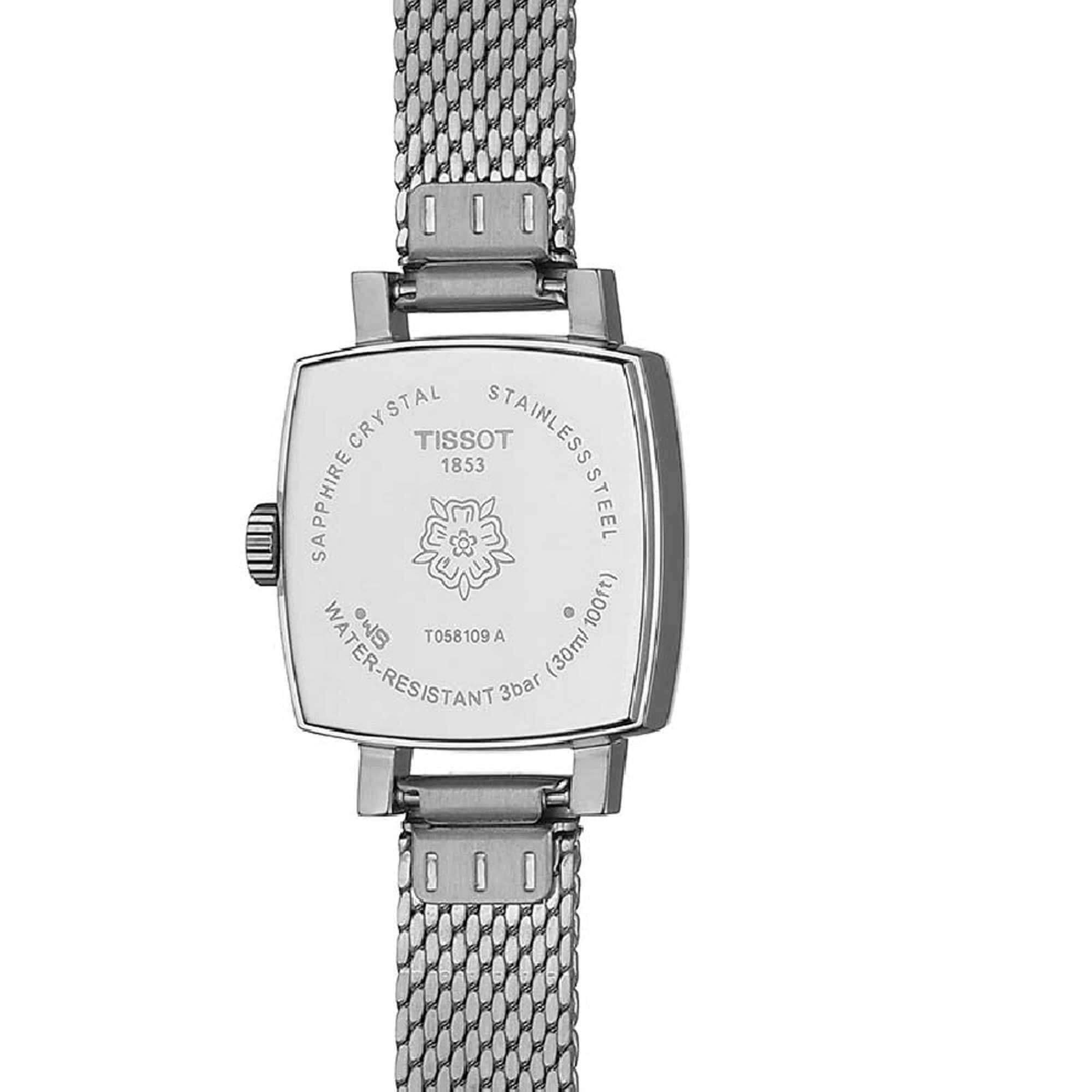 Tissot Women's Diamond Watch - Lovely Square Quartz Grey Bracelet | T0581091103600